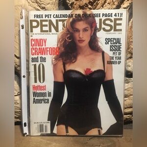 Vintage 1993 Cindy Crawford Penthouse Magazine - VGC